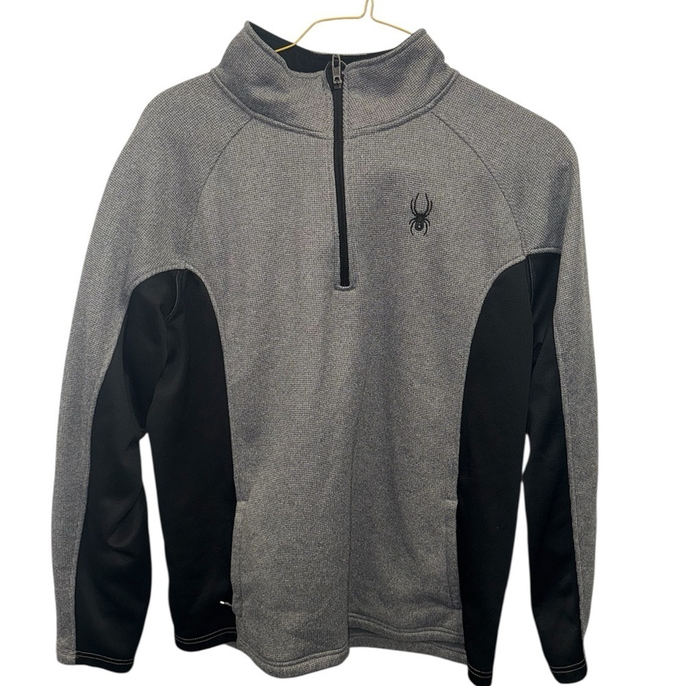 Spyder Men's Performance 1/4 Zip Pullover Gray and Black Size XL